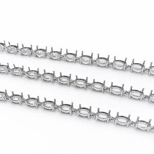 Oval Bracelet Semi Mount Sterling Silver Blank Finding 7.75 Inch Assorted Sizes